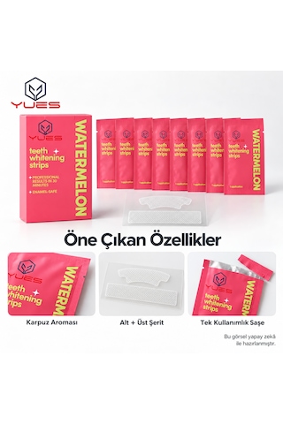 Yues Karpuz Aromalı Diş Beyazlatma Bandı 14 Şerit 7 Uygulama