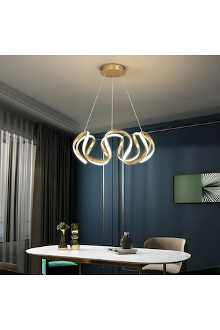 Örümcek Model 3 Renkli Gold Renk Modern Spor Led Avize Gold