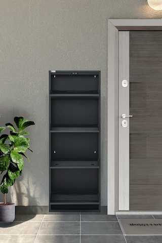 Arpelia 4'lü Metal Ayakkabılık Antrasit Antrasit