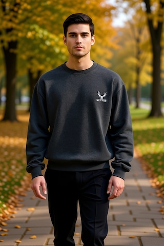 Benerly Erkek Bisiklet Yaka Düşük Kol Uzun Kol Sweatshirt Fonksiyonel Day Antrasit Melanj