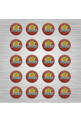 Aferin Rozeti Öğrenci Motivasyon Rozetleri Serisi 20`Li Paket Çok Renkli