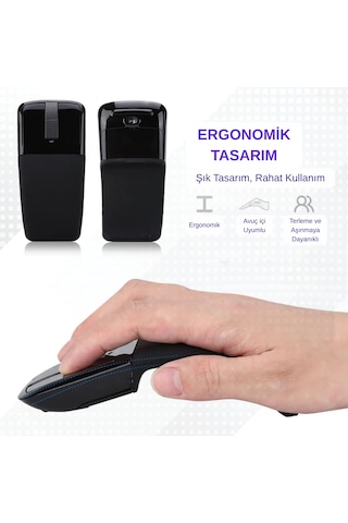 Hpytech Arc Touch Katlanabilir Mouse-dokunmatik Kaydırma, Kavisli Esnek Tasarım-bluetrack Yüksek Hassasiyet, Taşınabilir Şık Mouse