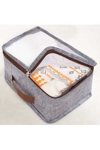 Derili Lüks Keçe 6 lı Bavul Organizer Seyahat Çantası 104522 GRİ