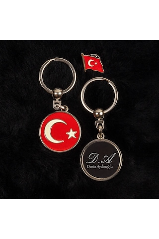 İsme Özel Türk Bayraklı Anahtarlık Ve Rozet İsme Özel Türk Bayraklı Anahtarlık Ve Rozet