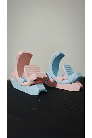 Morfem3d Pembe - Mavi Ayarlanabilir Cep Telefonu Standı Masaüstü Telefon Tutucu