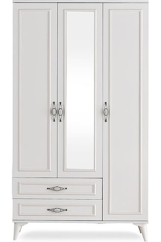 Erezogullari_Mobilya Irmak 3 Kapılı 2 Çekmeceli Gardrop Elbise Dolabı 120X48X195Cm