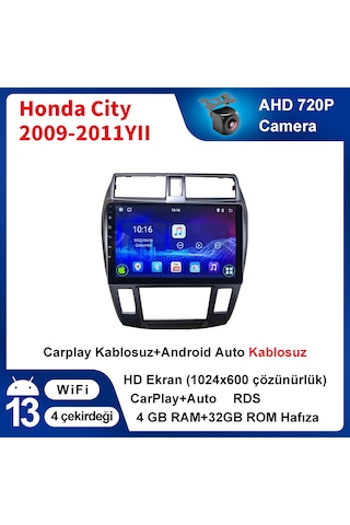 Honda City 2009-2011yıl 4gb Ram 32gb Rom Carplay Android Multimed