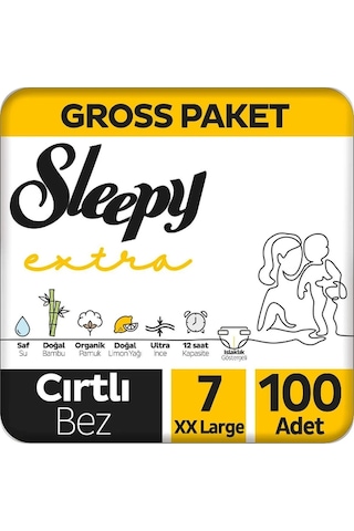 Sleepy Extra Günlük Aktivite Gross Paket Bebek Bezi 7 Numara Xxlarge 100 Adet
