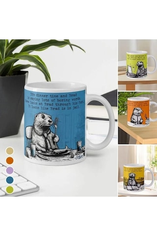 Createtech Steve Kupalar Deniz Otter Çay Bardağı - Seramik Kupa Yaratıcı Komik Kupa Diğer