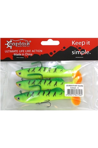 Captain 3575 Perfecto Soft 10cm 20gr Turna Silikonu 3'lü Set Suni Yem Color: 2 Captain 3575 Perfecto Soft 10cm 20gr Turna Silikonu 3'lü Set Suni Yem Color: 2