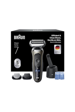 Braun Series 7 Erkek Elektrikli Tıraş Makinesi, Elektrikli Tıraş Makinesi, 60 Dak. Pil, 4'ü 1 Arada Smartcare Merkezi, +2 Ek Parça, Erkekler İçin Kablosuz Islak Ve Kuru Tıraş Makinesi, Su Geçirmez, Almanya'da Üretilmiştir, 72-c7650cc, Altın