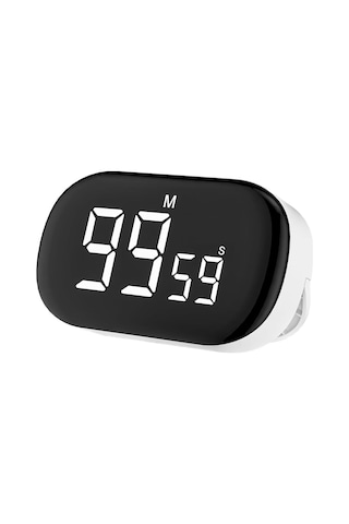 Xindoker Beyaz Dijital Zamanlayıcı - Mutfak Pişirme Geri Sayımı İçin Sessiz Ayar Özelliği