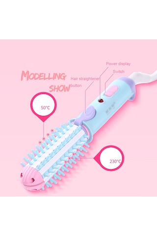 Sones Gelinsi Gls-003 20w 2'si 1 Arada Seramik Sırlı Mini Bukle Tarak, Ab Fişi Mor