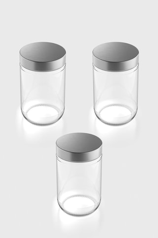 Renga Voca 660 Ml Metal Kapaklı 3'lü Cam Kavanoz Seti 131081 Gümüş