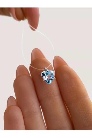 925 Lıght Misina Kolye Gümüş 91252272 Açık Mavi