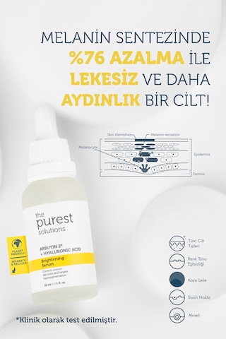 The Purest Solutions Leke Karşıtı Arbutin & C Vitamini Seti: 30 ml Leke Serumu + 8 ml Tanışma Boy C Vitamini