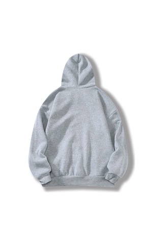 Clayes New York Usa Sweatshirt - Gri Baskılı Oversize Kapüşonlu Gri