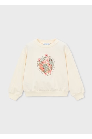 Mayoral Kız Çocuk İki İplik Sweatshirt Krem