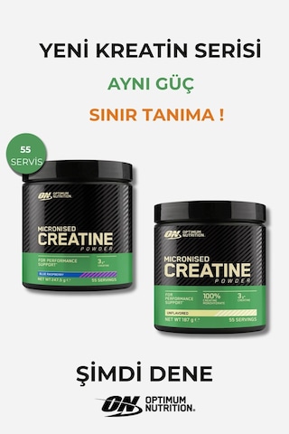 Kreatin Seti Blue Raspberry Aromalı Ve Aromasız 55 Servis Mikronize Toz