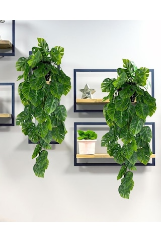 Yapay Çiçek Saksıda Sarkan Monstera Deve Tabanı Yapay Sarmaşık Pa