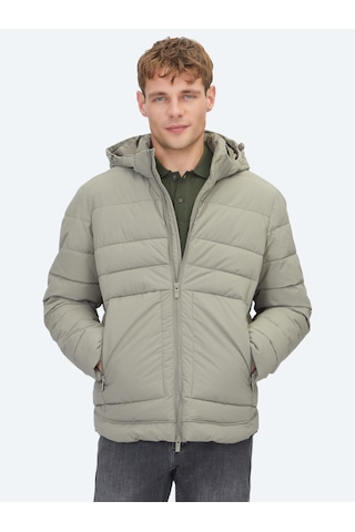 Kip Haki Regular Fit Kapüşonlu Casual Dokuma Mont Haki -