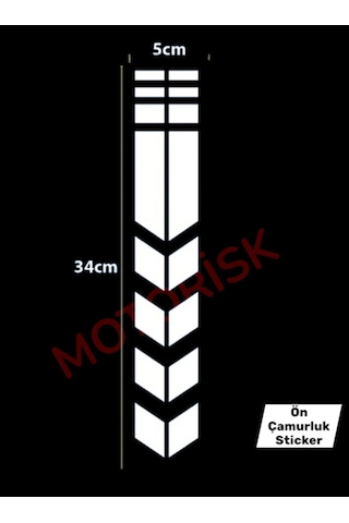 Motosiklet Çamurluk Etiket Sticker 5.5x34cm