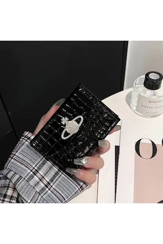 Dofolink Kadın Deri Cüzdan Siyah Manyetik Kapatma, Nylon Forlu, Fatura Klipsi İçeren Temel Model Çok Renkli