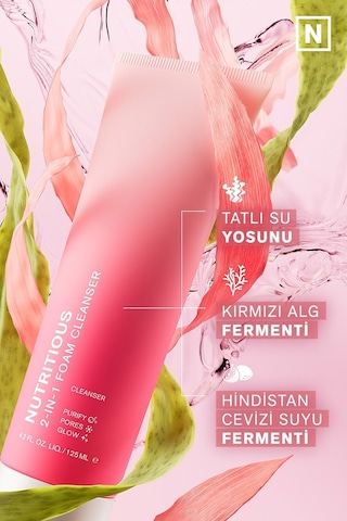 Estee Lauder Nutritious 2-in-1 Yüz Temizleme Köpüğü & Maske Gözenekler Yağ Kontrolü Doğal İçerikler 125 ML