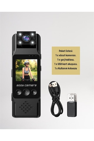 Wifi - 256 - Destekli Mini Kamera 180 Dönebilen Lens, 1080p Video, - Glblseme - Tft Ekranlı