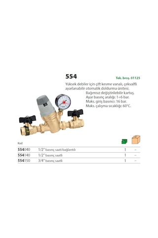 Caleffı 3/4" 1-6 Bar Ayarlanabilir Kazan Dolum Ünitesi