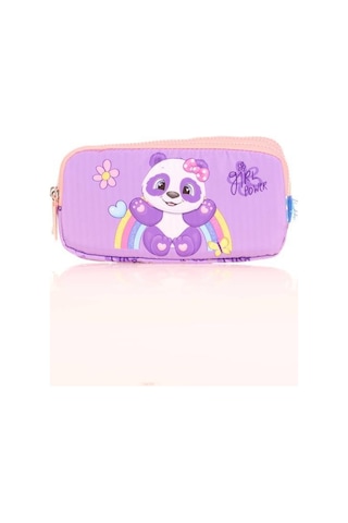 Kaukko Kids 3 Bölmeli Kalem Çantası Toys Panda Lila L8154