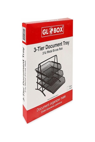 Globox Metal Evrak Rafı 3lü Siyah No: 6255