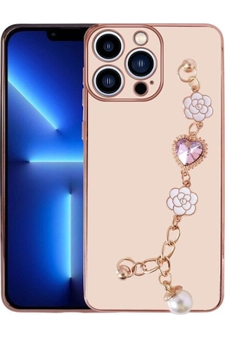 Apple Uyumlu iPhone 14 Pro Kılıf El Tutamaçlı Kamera Korumalı Zore Taka Silikon Kapak Pembe