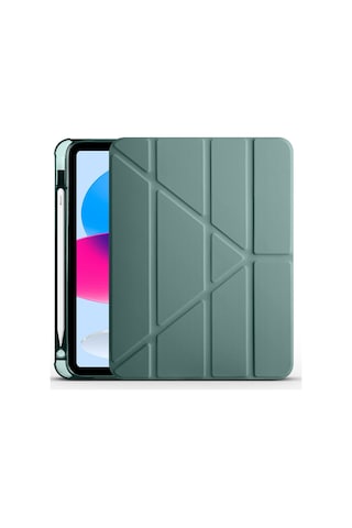 Apple İpad Pro 5.nesil 12.9 2021 Uyumlu Kalem Bölmeli Farklı Stand Arkası Yumuşak Silikon Kapaklı Kılıf