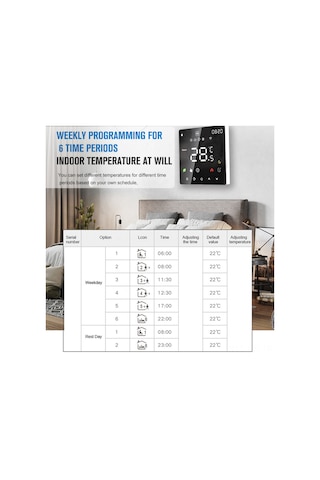 Singree Akıllı Programlanabilir Dokunmatik Termostat - Çocuk Kilidi Ve Wifi Kontrol Özellikli K6rh3a Su Isıtma/kazan Modeli