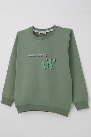 Breeze Erkek Çocuk Sweatshirt Sırt Yazı Baskı Detaylı 5-9 Yaş , Mint Yeşili