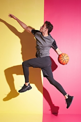 Tommy Life Siyah Logo Baskılı Yüksel Bel Slim Fit Aktif Spor Erkek Tayt - 84989 SiYAH Siyah