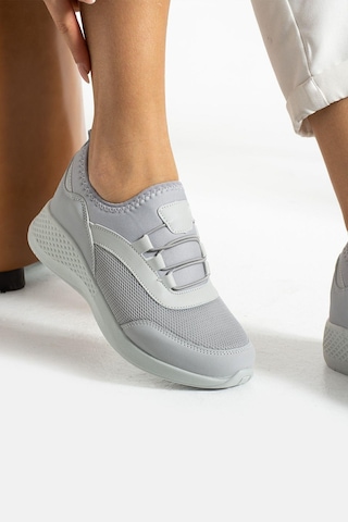 Buz - Gri Anatomik Esnek Taban Slip-on Spor Ayakkabı Günlük Sneaker Buz - Gri