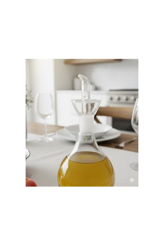 900 Ml Borosilikat Tombul Cam Yağdanlık Damlatmaz Yağlık / Sirkelik Şeffaf