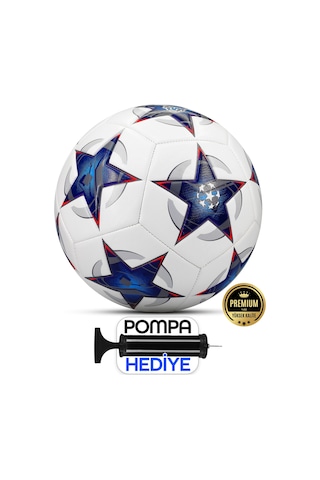 Telvesse Futbol Topu Şampiyonlar Ligi Pompalı Sert Zemin Halı Saha Futbol Topu No:5 Mavi 034 Mavi