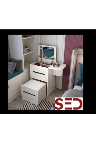 Showroomistanbul Sed Mobilya Makyaj Masası Tuvalet Ve Puf 5