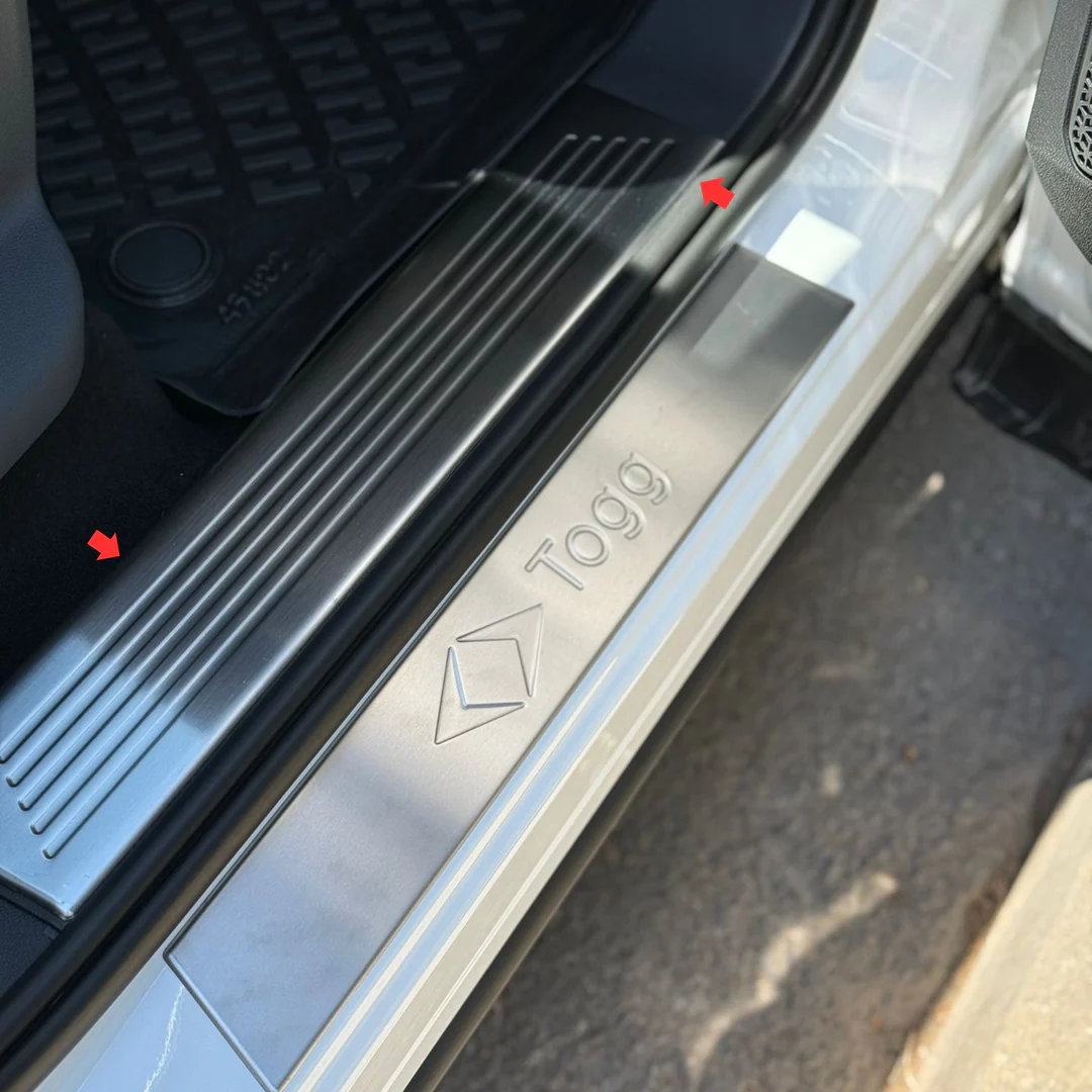 Togg T10x İç Kapı Eşiği - Krom Taşlı ,formlu 4 Parça 2023 Ve Sonrası