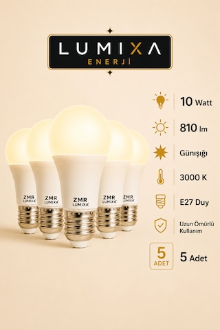 10 Watt 810 Lm Günışığı Renk Ampul 5 Adet