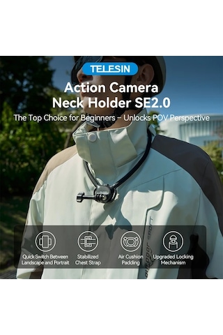 Motion003 Telesın Halter Se 2 0 Boyun Askılı Stand Se 2 0 Hava Yastıklı Ayarlanabilir Göğüs Kayışı Go Pro Hero Djı Action Insta360 Uygun -