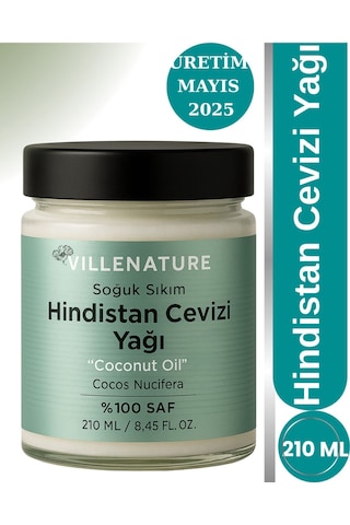 Villenature Soğuk Sıkım Hindistan Cevizi Yağı Coconut Oil Cocos Nucifera 210 Ml