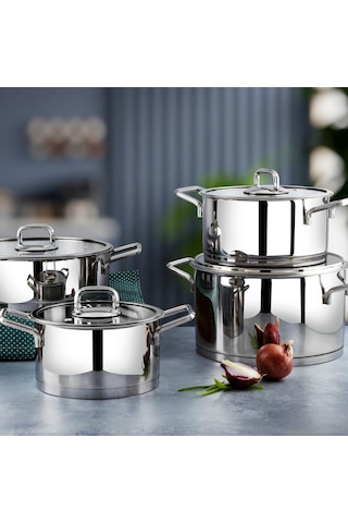 Lınes Sılver 18 Cm Derın Celık Tencere Metal Kulp Metalik Gri