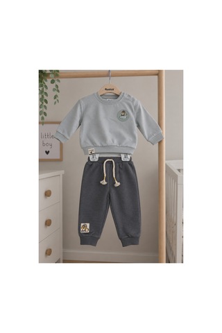 Miniworld Erkek Bebek İkili Takım 18885 18900 Açık Gri Açık Gri