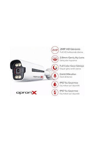 Apronx Ax-bn260s 6mp 2.8mm Full Color Mikrofonlu Bullet Ip Kamera
