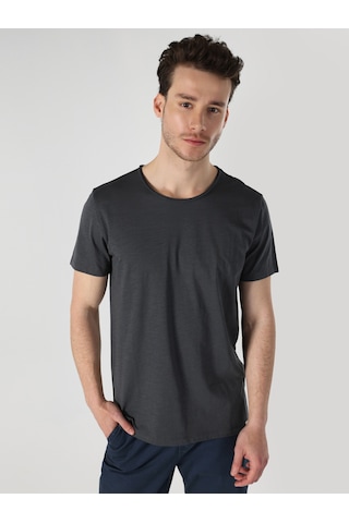 Colin's Colins Regular Fit Bisiklet Yaka Basic Antrasit Erkek Kısa Kol Tişört Cl1058580 Antrasit