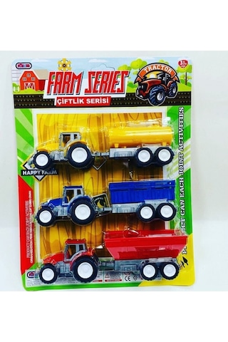 Farm Series Oyuncak Traktör Seti 3'lü Oyuncak Traktör Set Çoklu